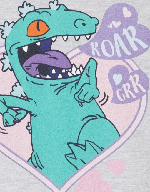 Rugrats Reptar Love Grey Marl Hoodie