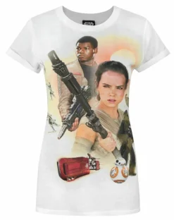 Star Wars White Rey Finn BB 8 Force Awakens T Shirt