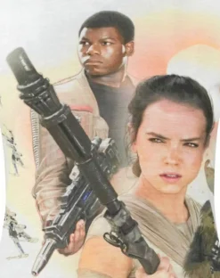 Star Wars White Rey Finn BB 8 Force Awakens T Shirt