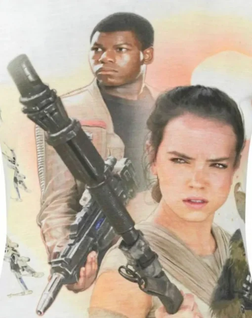 Star Wars White Rey Finn BB 8 Force Awakens T Shirt