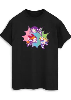 The Powerpuff Girls Black Pastels Boyfriend Fit T-Shirt