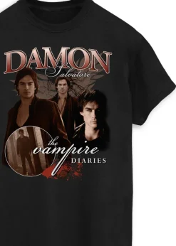 The Vampire Diaries Damon Black Boyfriend Fit Graphic T-Shirt