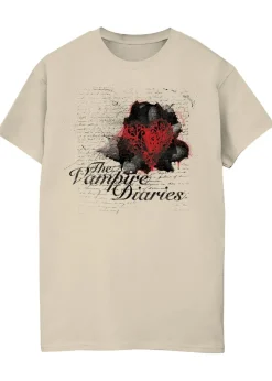 The Vampire Diaries Heart Diary Sand Boyfriend Fit Graphic T-Shirt
