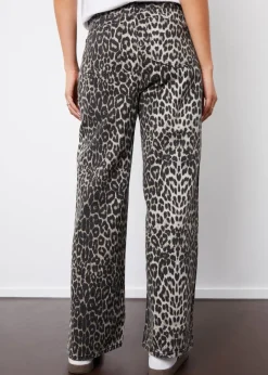 Threadbare Brown Soleil Printed Wide Leg Denim Jeans