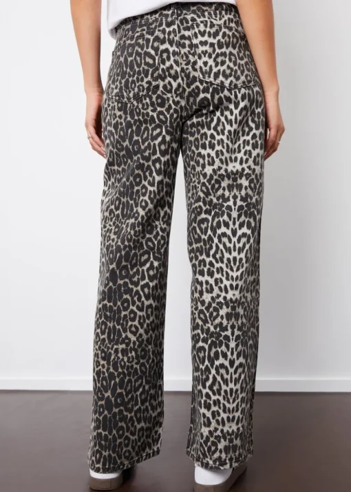 Threadbare Brown Soleil Printed Wide Leg Denim Jeans