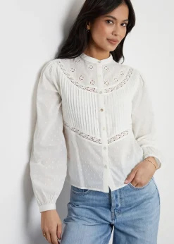 Threadbare Cream Lace Detail Boho Blouse