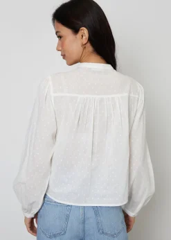 Threadbare Cream Lace Detail Boho Blouse