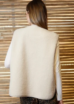 Threadbare Natural Toggle Fleece Borg Gilet