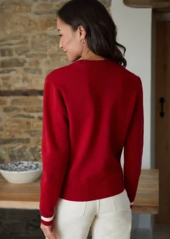 Threadbare Red Varsity Knitted Jumper