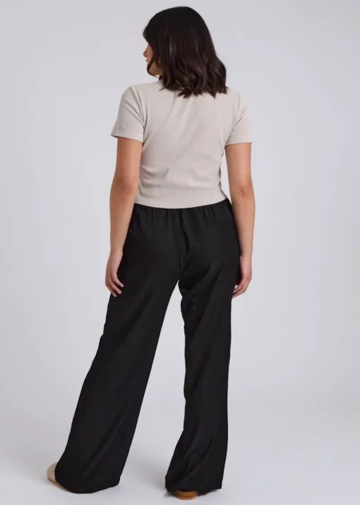 Urban Bliss Black Drawstring Wide Leg Trouser