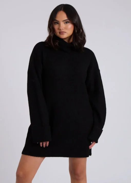 Urban Bliss Black Mini Roll Neck Dress