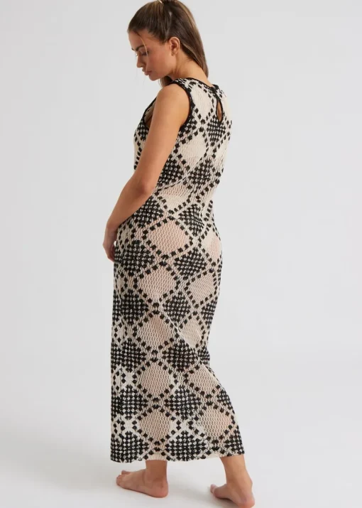 Urban Bliss Black Stitchy Mono Racer Maxi Dress