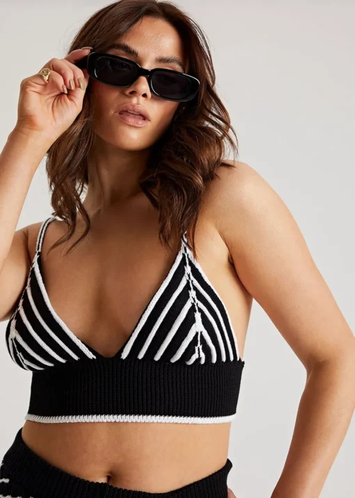 Urban Bliss Black/White Pointelle Trouser Co-ord