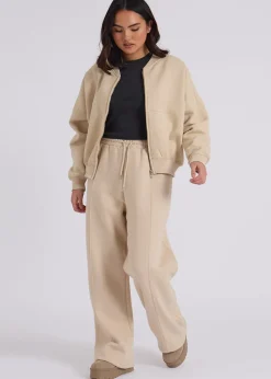 Urban Bliss Cream Bomber & Wide Leg Jogger Set