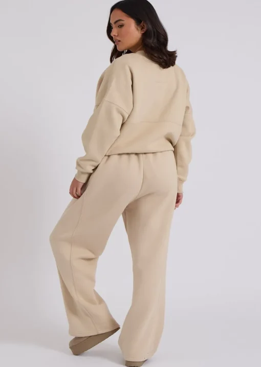 Urban Bliss Cream Bomber & Wide Leg Jogger Set