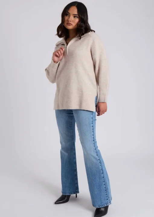 Urban Bliss Cream Half Zip Jumper