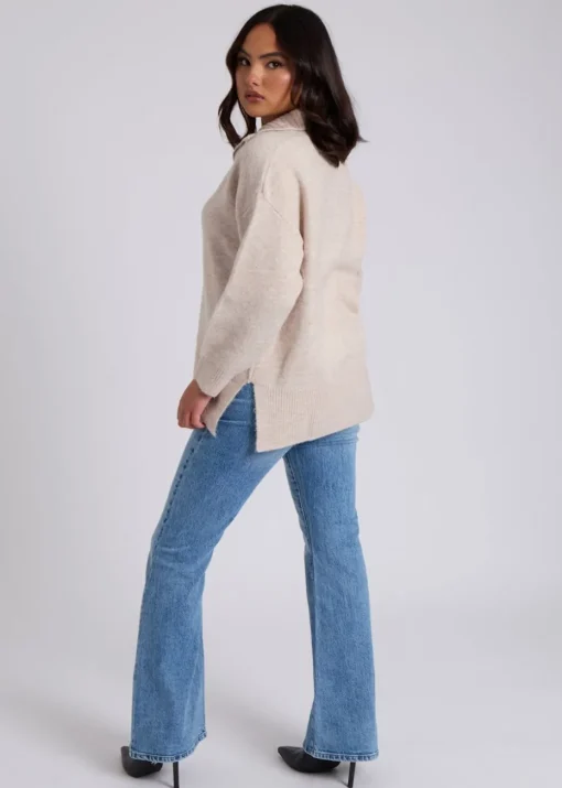 Urban Bliss Cream Half Zip Jumper