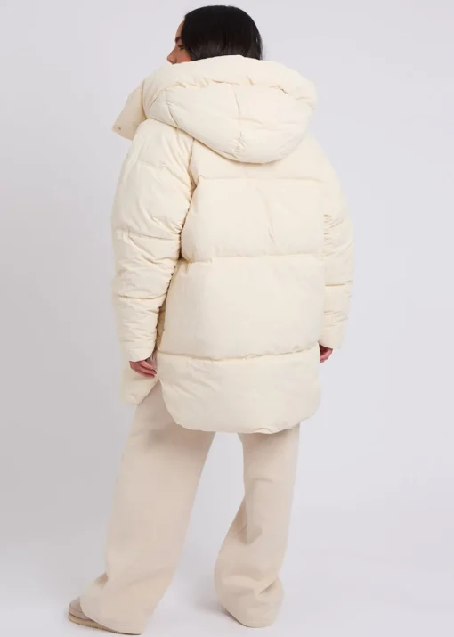 Urban Bliss Cream Mid Length Puffer