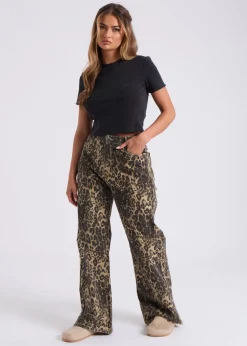 Urban Bliss Leopard Wide Leg Jean