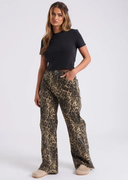 Urban Bliss Leopard Wide Leg Jean