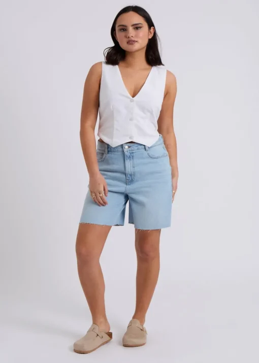 Urban Bliss White Linen Blend Waistcoat