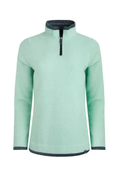 Weird Fish Aqua Beye 1/4 Zip Grid Fleece