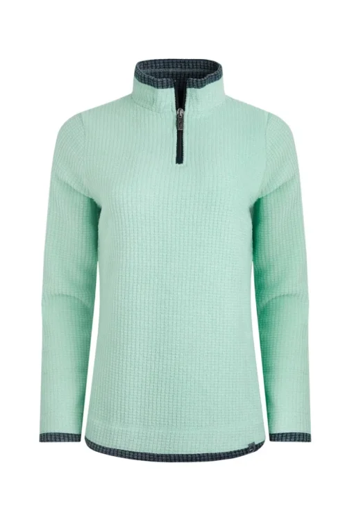 Weird Fish Aqua Beye 1/4 Zip Grid Fleece
