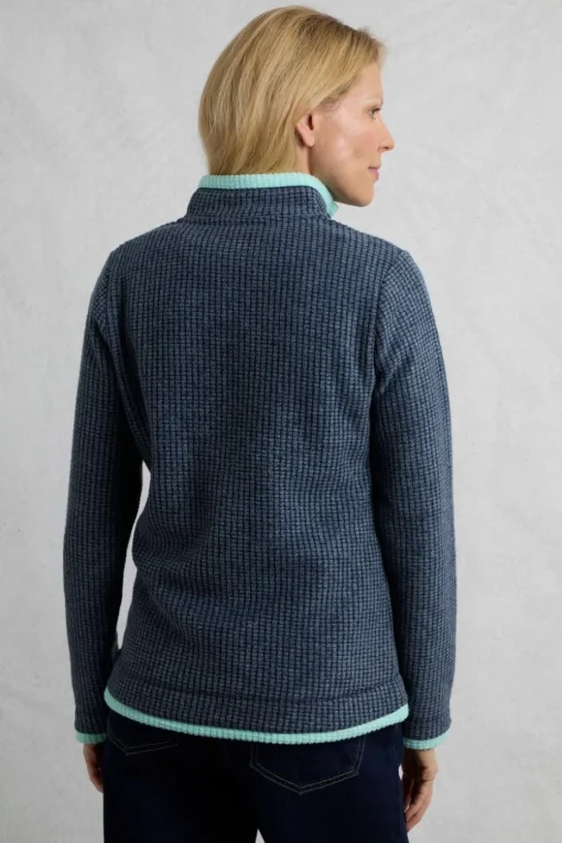 Weird Fish Blue Beye 1/4 Zip Grid Fleece