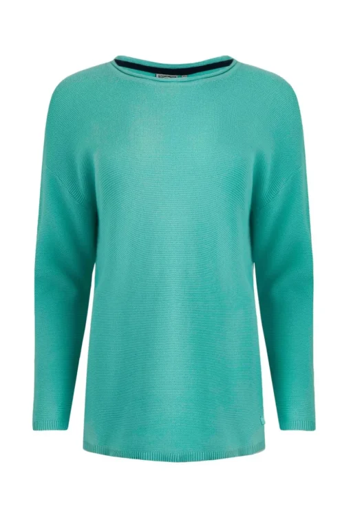 Weird Fish Blue Dalla Knitted Crew Neck Jumper
