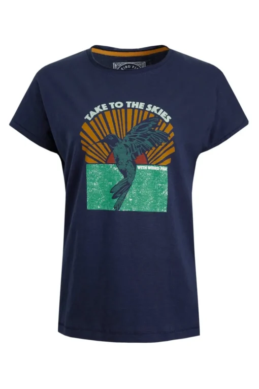 Weird Fish Blue Fly Free Slub Graphic T-Shirt