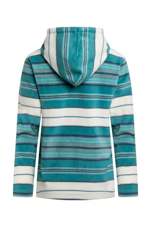 Weird Fish Blue Lana 1/4 Zip Stripe Microfleece Hoodie