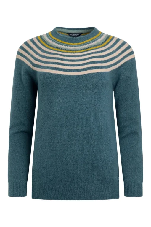 Weird Fish Blue Sinatra Patterned Knit Jumper