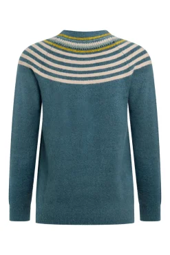 Weird Fish Blue Sinatra Patterned Knit Jumper