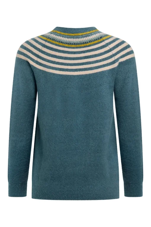 Weird Fish Blue Sinatra Patterned Knit Jumper