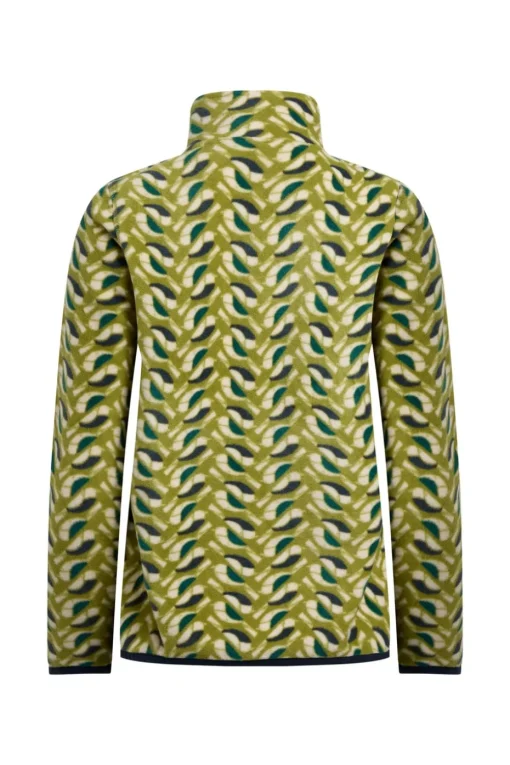 Weird Fish Green Reena 1/4 Zip Printed Microfleece