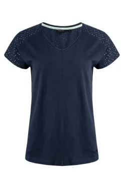 Weird Fish Navy Pernille Cutaway T-Shirt