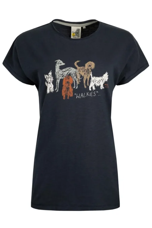 Weird Fish Navy Walkies Slub T-Shirt