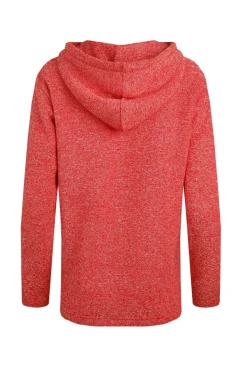 Weird Fish Red Alisa 1/4 Zip Snow Marl Fleece Hoodie