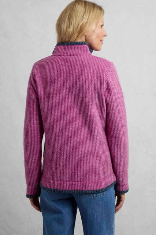 Weird Fish Red Ariana Full Zip Grid Fleece