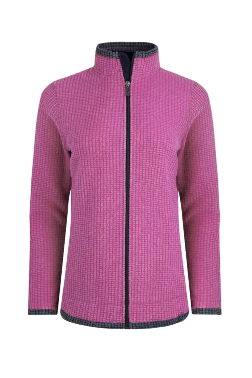 Weird Fish Red Ariana Full Zip Grid Fleece