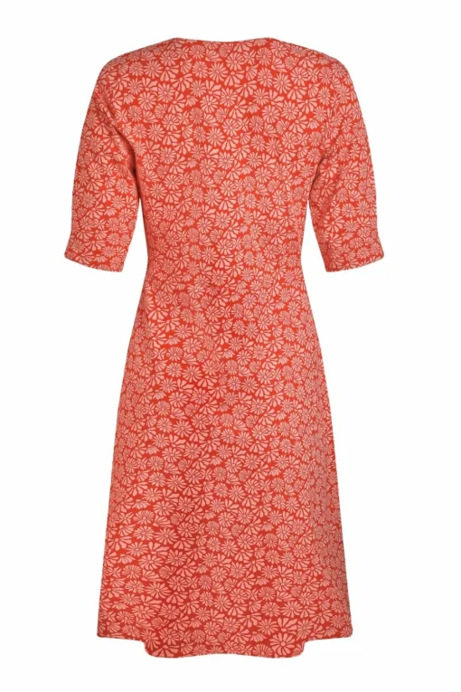 Weird Fish Red Cassandra Jersey Swing Dress