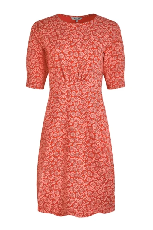 Weird Fish Red Cassandra Jersey Swing Dress