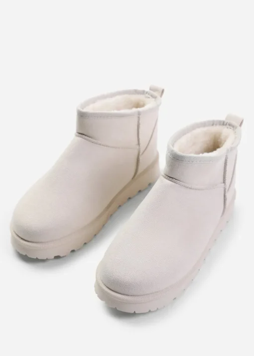 Where's That From Cream Faux-Suede Maple Faux Fur Slipper Boots