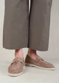 Where's That From Khaki Suede Pegasus Slip On Trim Loafers