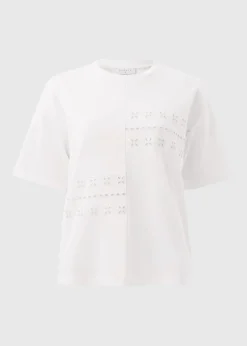 White Patchwork Broderie T-Shirt