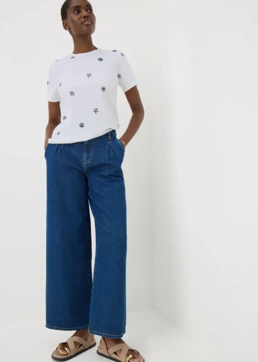 White Shell Embroidered T-Shirt