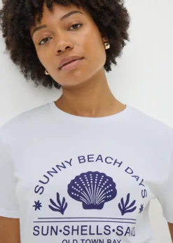 White Shell Graphic T-Shirt