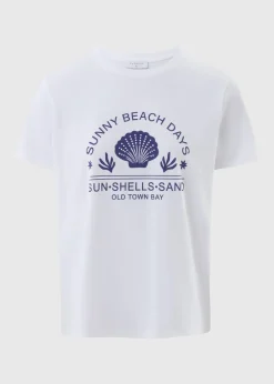 White Shell Graphic T-Shirt