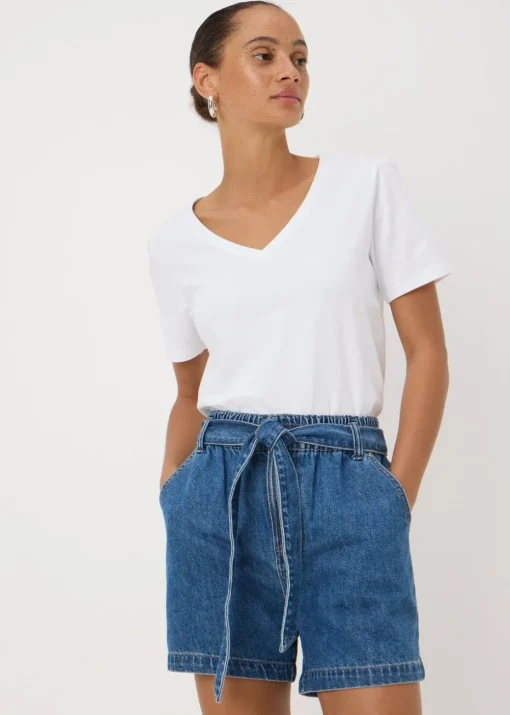 White V-Neck Regular Fit T-Shirt
