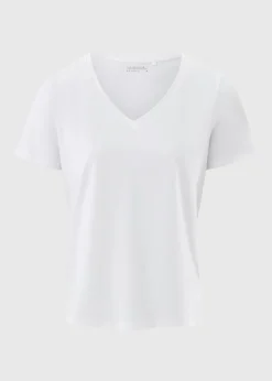 White V-Neck Regular Fit T-Shirt